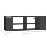 NNEVL Wall-Mounted TV Cabinet High Gloss Grey 102x35x35 cm Chipboard