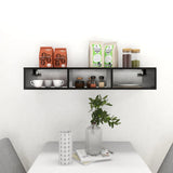 NNEVL Wall Shelf Black 102x30x17 cm Chipboard