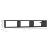 NNEVL Wall Shelf Grey 102x30x17 cm Chipboard