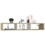 NNEVL Wall Shelf Cabinet White and Sonoma Oak 102x30x17cm Chipboard