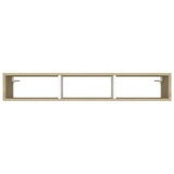 NNEVL Wall Shelf Cabinet White and Sonoma Oak 102x30x17cm Chipboard