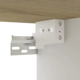 NNEVL Wall Shelf Cabinet White and Sonoma Oak 102x30x17cm Chipboard