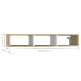 NNEVL Wall Shelf Cabinet White and Sonoma Oak 102x30x17cm Chipboard