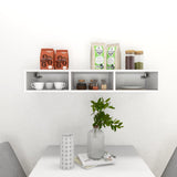 NNEVL Wall Shelf High Gloss White 102x30x17 cm Chipboard