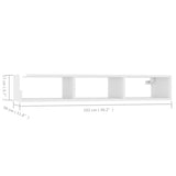 NNEVL Wall Shelf High Gloss White 102x30x17 cm Chipboard