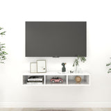 NNEVL Wall Shelf High Gloss White 102x30x17 cm Chipboard