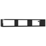NNEVL Wall Shelf High Gloss Black 102x30x17 cm Chipboard