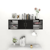 NNEVL Wall Shelf Black 102x30x29 cm Chipboard