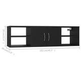 NNEVL Wall Shelf Black 102x30x29 cm Chipboard