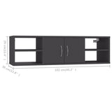 NNEVL Wall Shelf Grey 102x30x29 cm Chipboard