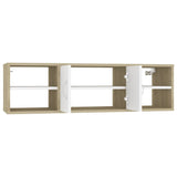NNEVL Wall Shelf Sonoma Oak and White 102x30x29 cm Chipboard