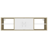 NNEVL Wall Shelf Sonoma Oak and White 102x30x29 cm Chipboard