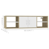 NNEVL Wall Shelf Sonoma Oak and White 102x30x29 cm Chipboard
