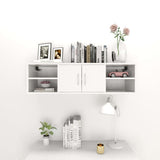 NNEVL Wall Shelf High Gloss White 102x30x29 cm Chipboard