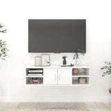 NNEVL Wall Shelf High Gloss White 102x30x29 cm Chipboard
