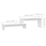 NNEVL TV Cabinet White 180x30x43 cm Chipboard