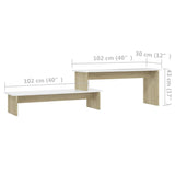 NNEVL TV Cabinet Sonoma Oak and White 180x30x43 cm Chipboard