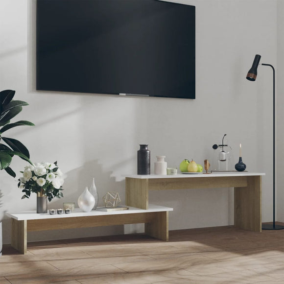 NNEVL TV Cabinet Sonoma Oak and White 180x30x43 cm Chipboard