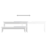 NNEVL TV Cabinet High Gloss White 180x30x43 cm Chipboard