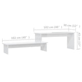 NNEVL TV Cabinet High Gloss White 180x30x43 cm Chipboard