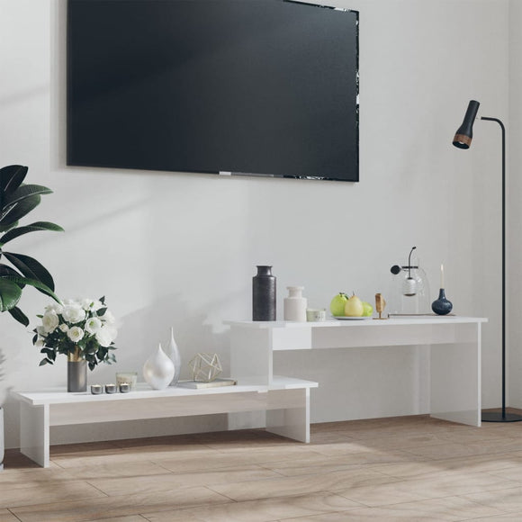 NNEVL TV Cabinet High Gloss White 180x30x43 cm Chipboard