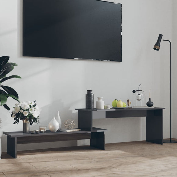NNEVL TV Cabinet High Gloss Grey 180x30x43 cm Chipboard
