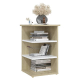 NNEVL Side Cabinet Sonoma Oak and White 35x35x55 cm Chipboard