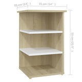 NNEVL Side Cabinet Sonoma Oak and White 35x35x55 cm Chipboard
