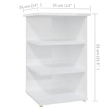 NNEVL Side Cabinet High Gloss White 35x35x55 cm Chipboard