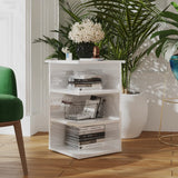 NNEVL Side Cabinet High Gloss White 35x35x55 cm Chipboard