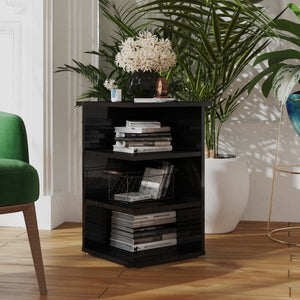 NNEVL Side Cabinet High Gloss Black 35x35x55 cm Chipboard