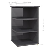 NNEVL Side Cabinet High Gloss Grey 35x35x55 cm Chipboard