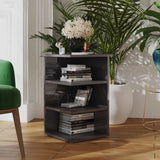 NNEVL Side Cabinet High Gloss Grey 35x35x55 cm Chipboard