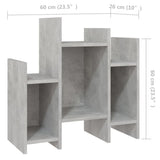 NNEVL Side Cabinet Concrete Grey 60x26x60 cm Chipboard