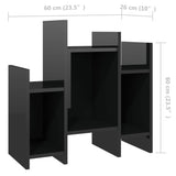 NNEVL Side Cabinet High Gloss Black 60x26x60 cm Chipboard