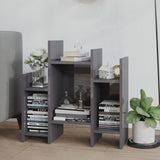 NNEVL Side Cabinet High Gloss Grey 60x26x60 cm Chipboard