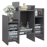 NNEVL Side Cabinet High Gloss Grey 60x26x60 cm Chipboard