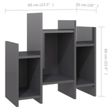 NNEVL Side Cabinet High Gloss Grey 60x26x60 cm Chipboard
