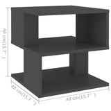 NNEVL Side Table Grey 40x40x40 cm Chipboard