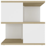 NNEVL Side Table Sonoma Oak and White 40x40x40 cm Chipboard