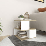 NNEVL Side Table Sonoma Oak and White 40x40x40 cm Chipboard