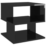 NNEVL Side Table High Gloss Black 40x40x40 cm Chipboard