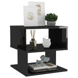 NNEVL Side Table High Gloss Black 40x40x40 cm Chipboard