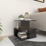NNEVL Side Table High Gloss Black 40x40x40 cm Chipboard