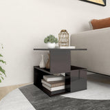 NNEVL Side Table High Gloss Grey 40x40x40 cm Chipboard