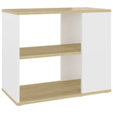 NNEVL Side Cabinet Sonoma Oak and White 60x30x50 cm Chipboard