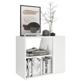 NNEVL Side Cabinet High Gloss White 60x30x50 cm Chipboard