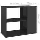 NNEVL Side Cabinet High Gloss Grey 60x30x50 cm Chipboard