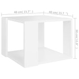 NNEVL Coffee Table White 40x40x30 cm Engineered Wood