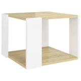 NNEVL Coffee Table Sonoma Oak and White 40x40x30 cm Engineered Wood